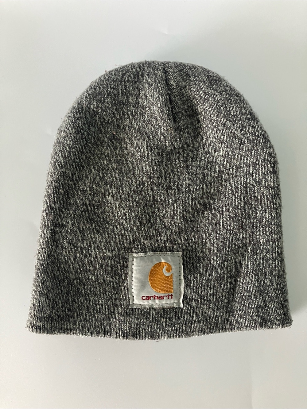 Carhartt Kids Gray Heather Beanie with Gold Logo Patch Cozy Winter Wear